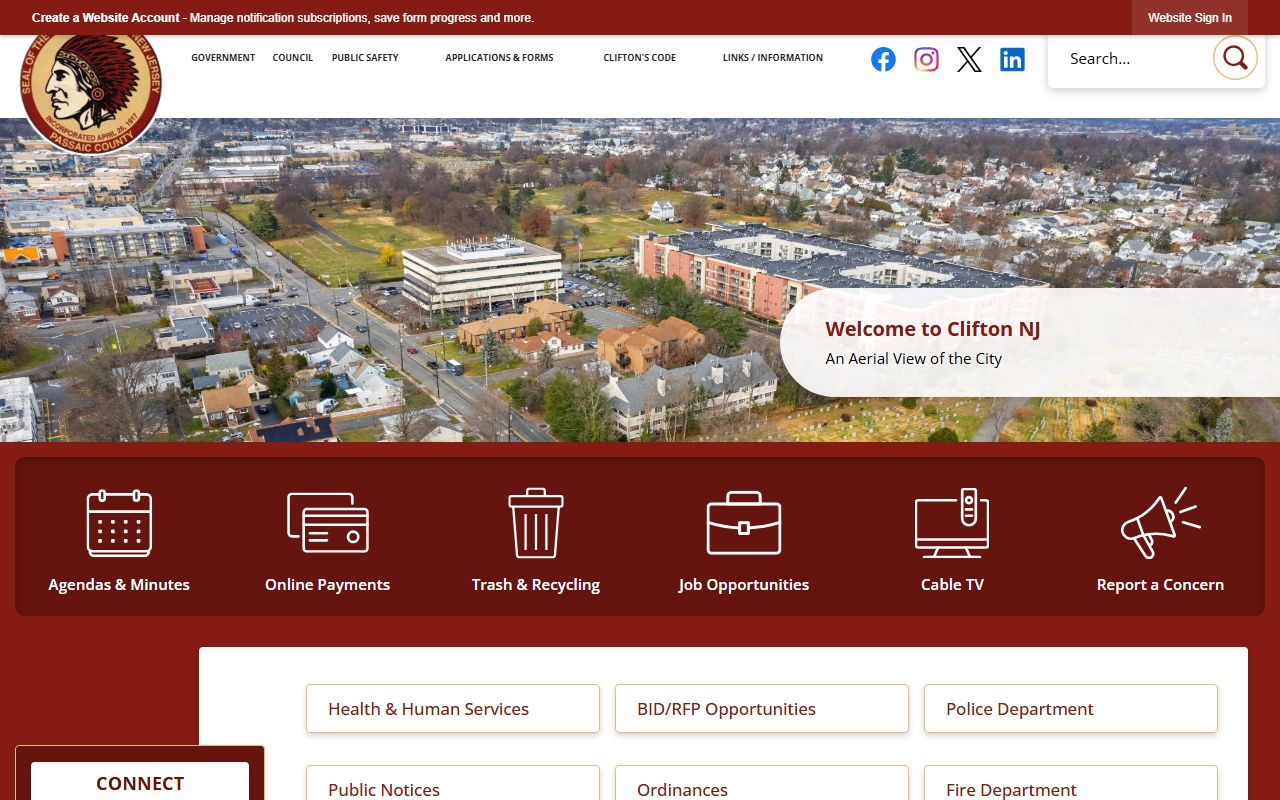 Clifton city official website for people search resources