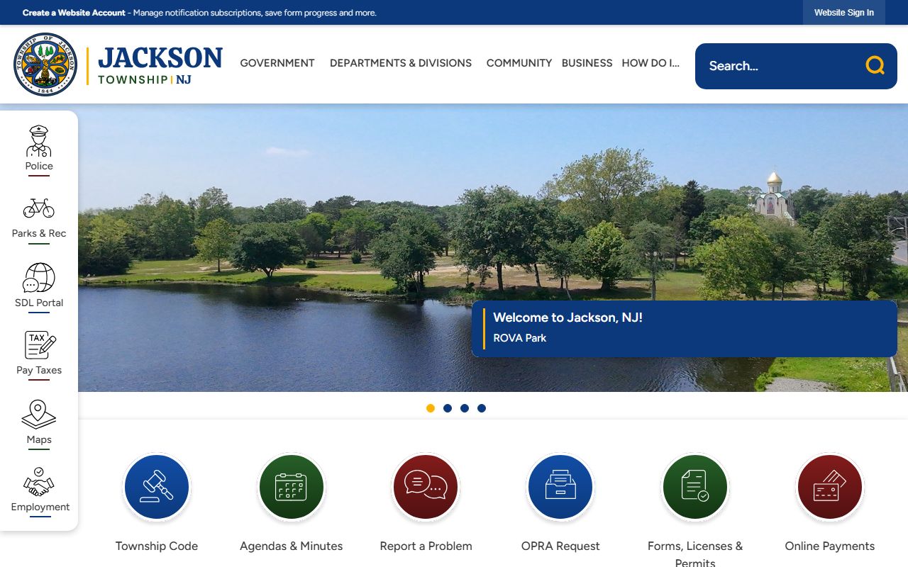 Jackson Township official website for people search and OPRA records