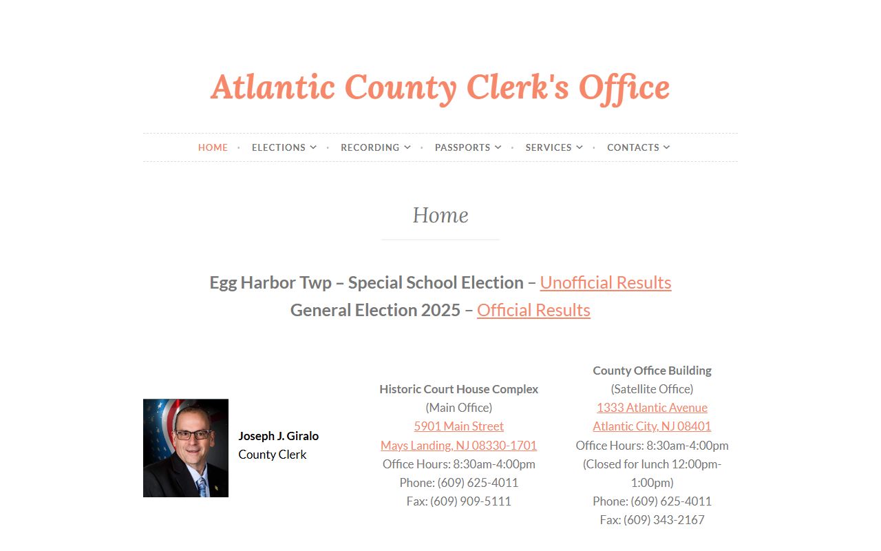 Atlantic County Clerk land records portal for people search