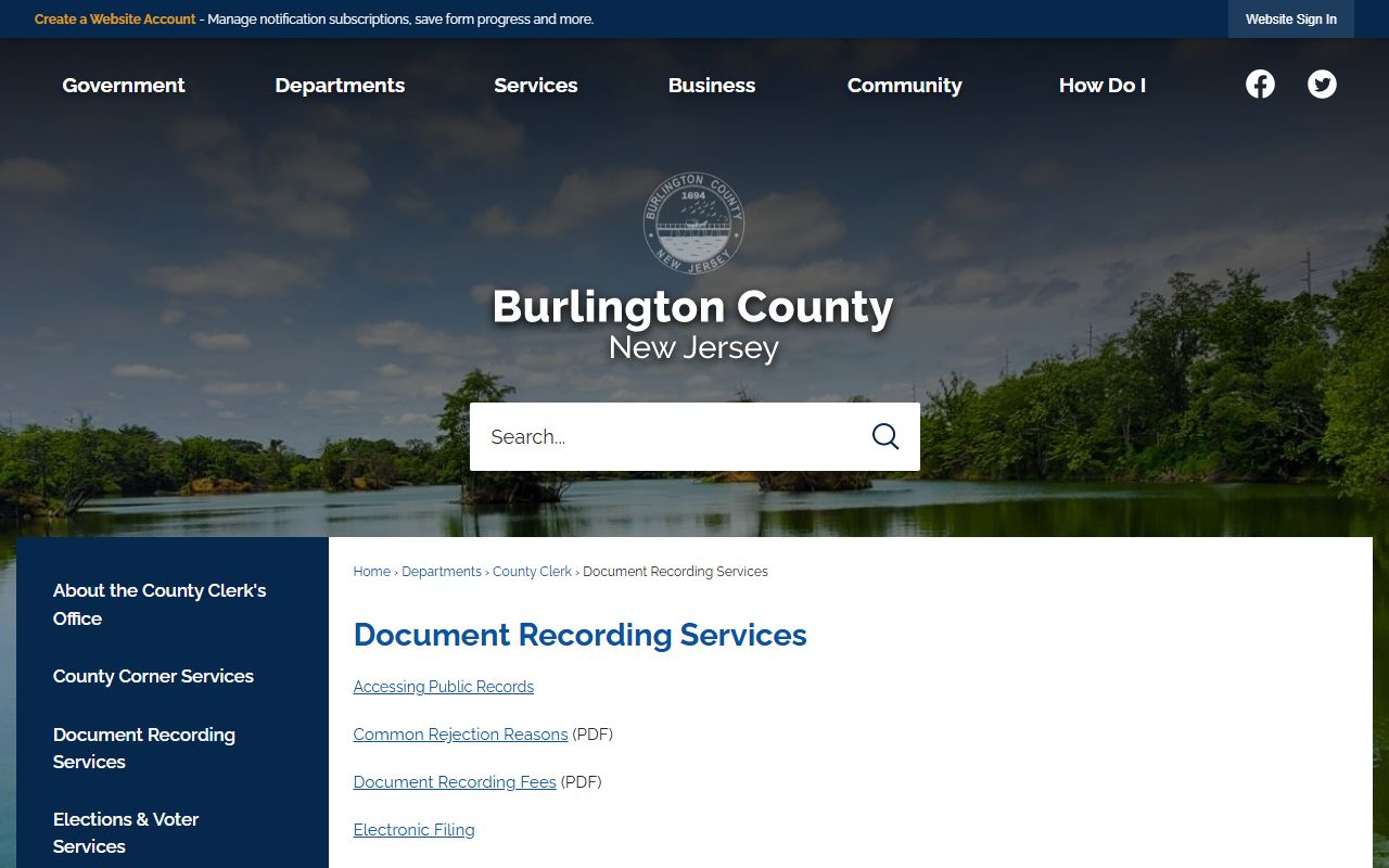 Burlington County Clerk land records for people search