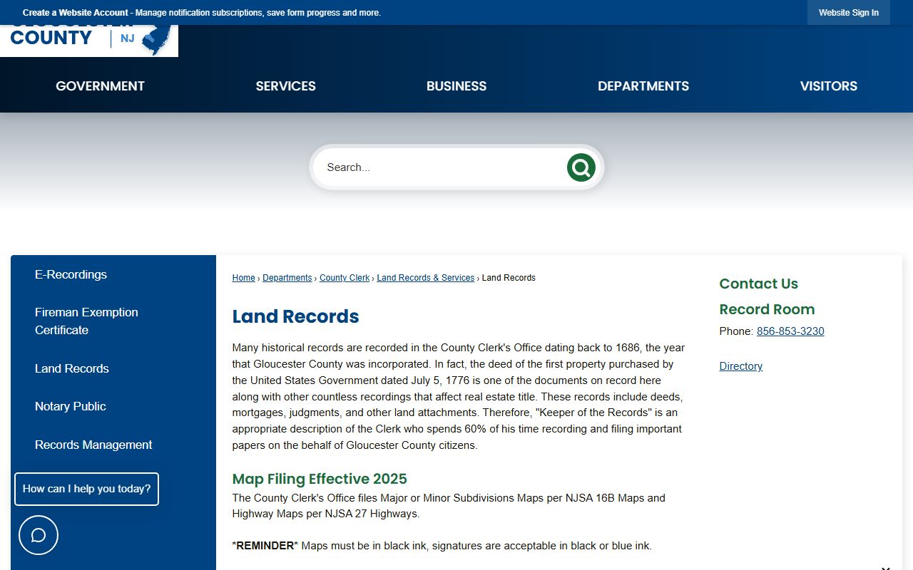 Gloucester County land records portal for people search