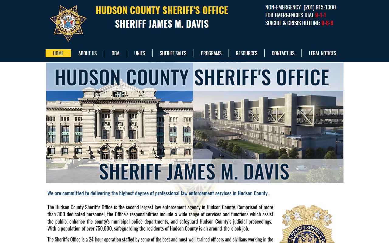 Hudson County Sheriff office services for people search records