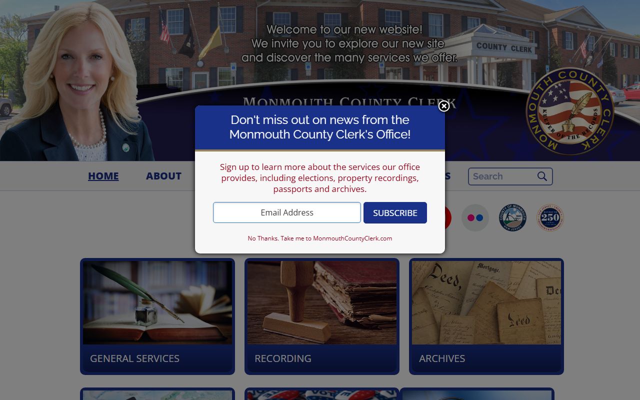 Monmouth County Clerk land records portal for people search