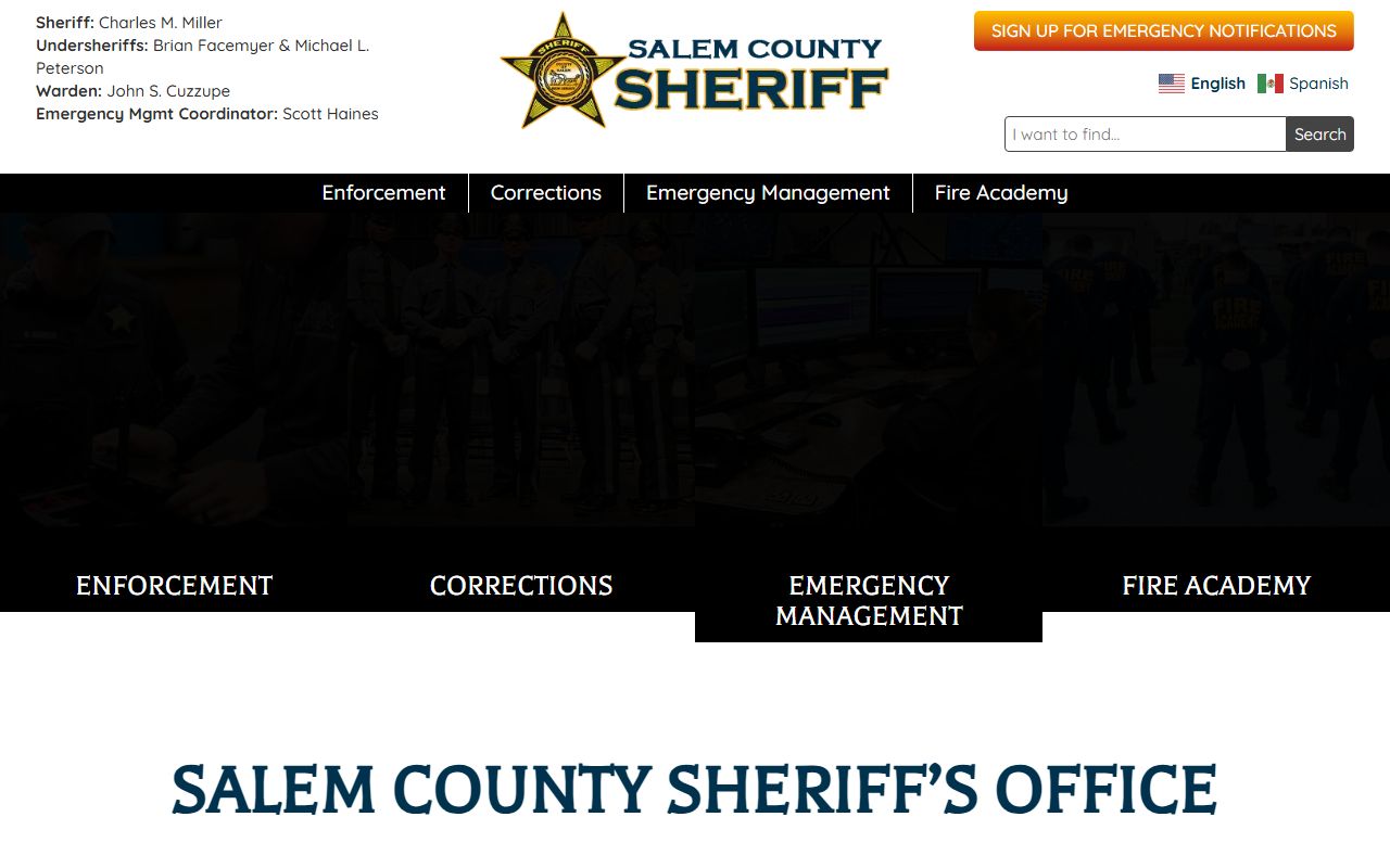 Salem County Sheriff office services for people search