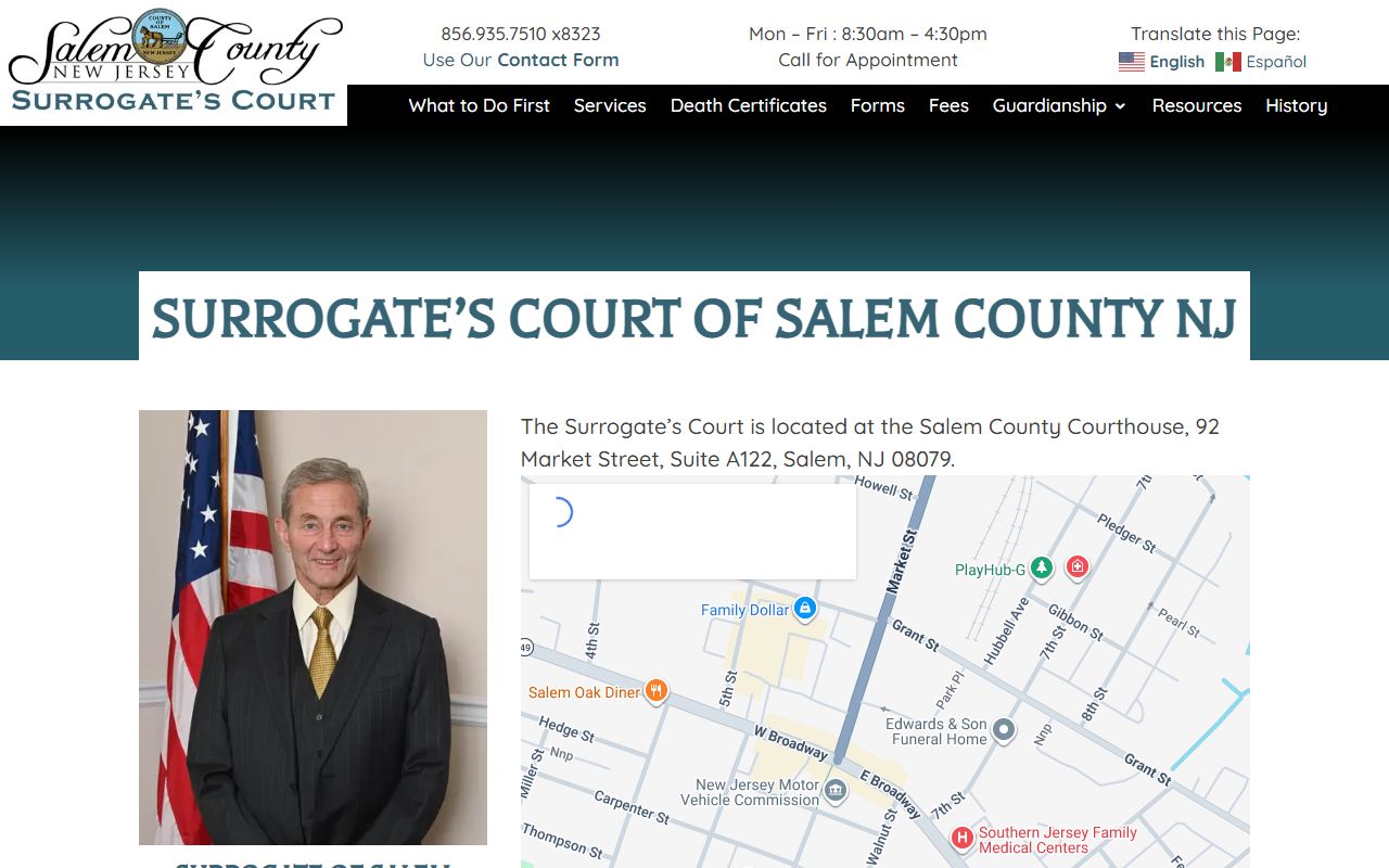 Salem County Surrogate probate records for people search