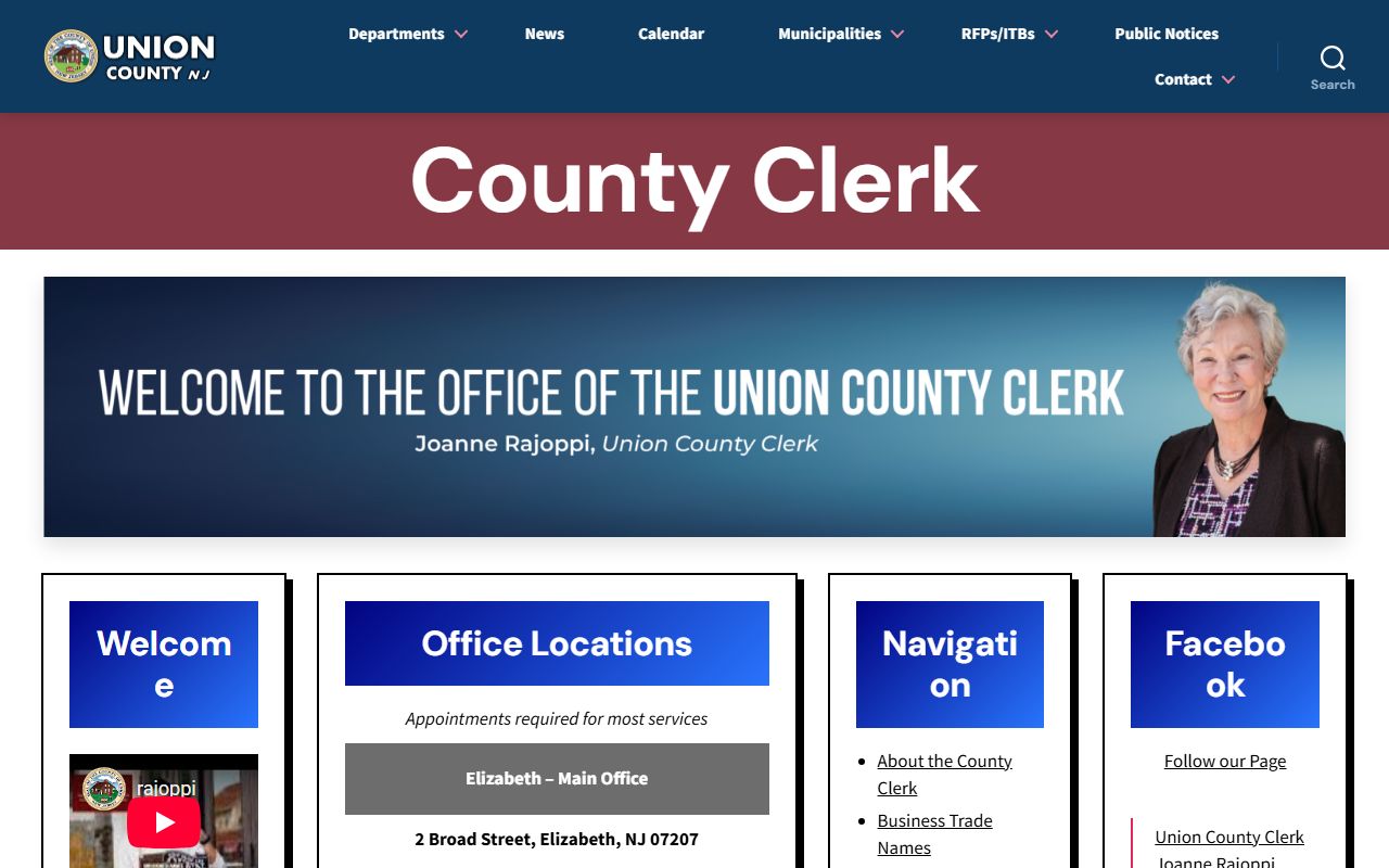 Union County Clerk land records portal for people search