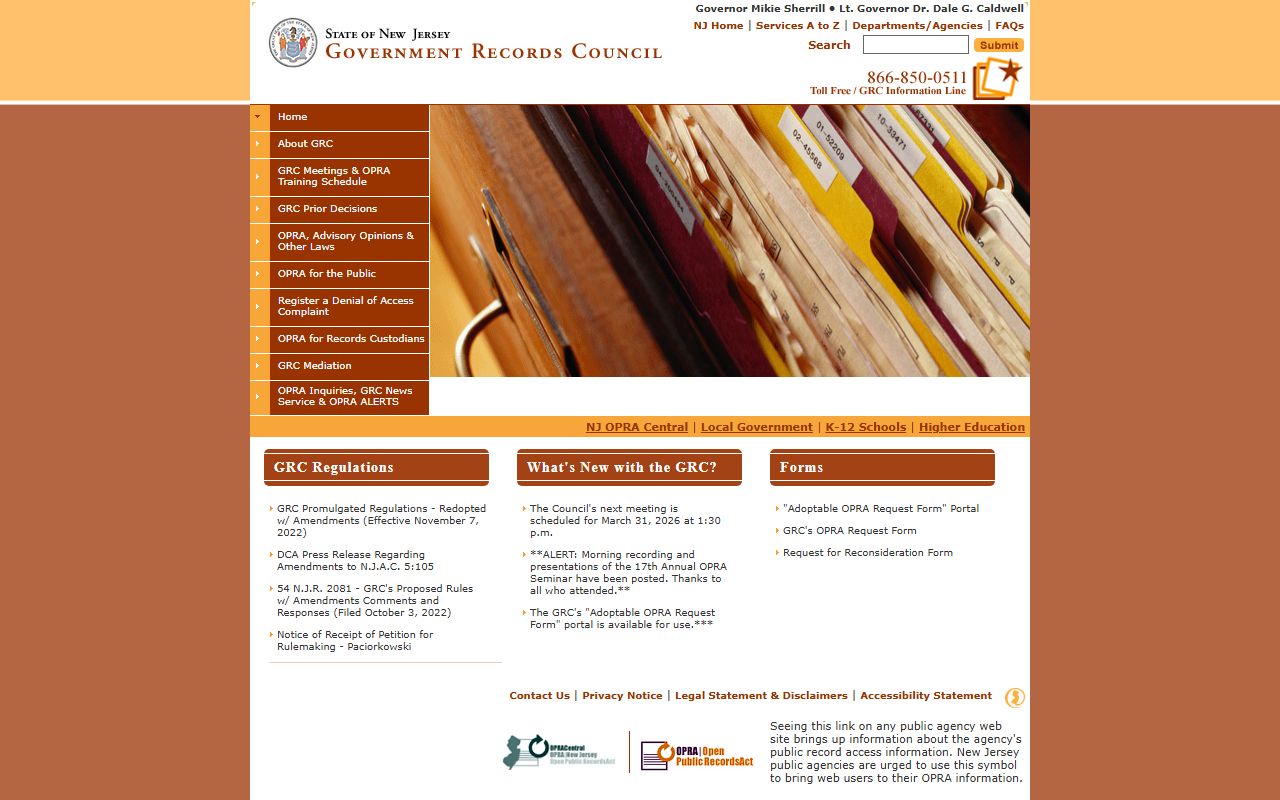 New Jersey Government Records Council page for people search assistance