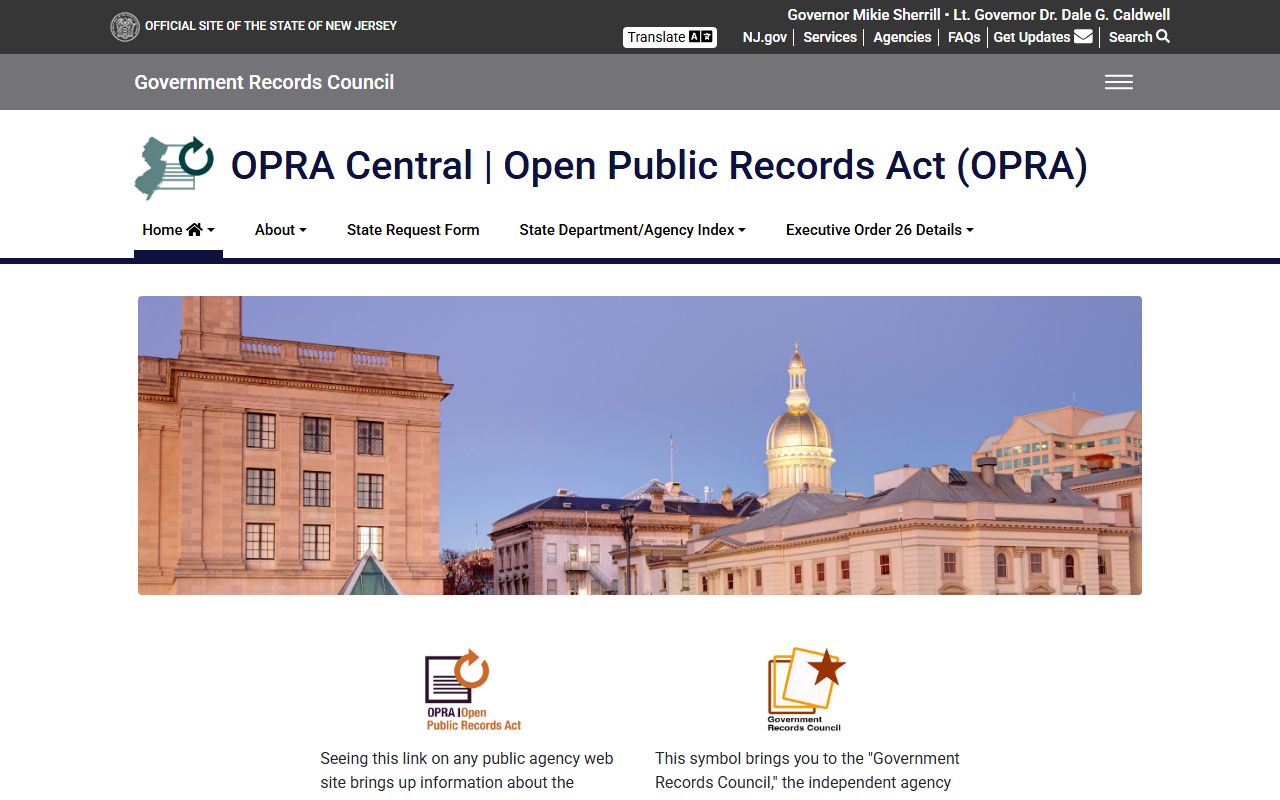 New Jersey OPRA Central Portal for people search records requests
